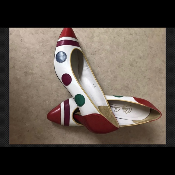 Oleg Cassini Shoes - Vintage Rare Oleg Cassini Red/dots Pumps Size 7